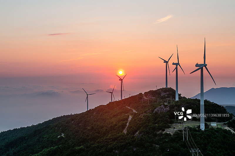 括苍山风力发电场图片素材