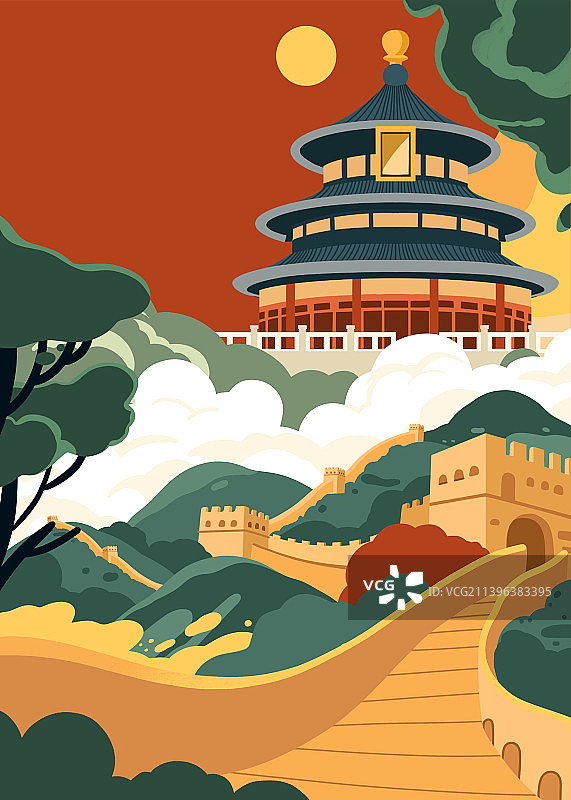 天坛宏伟建筑中秋著名景点打卡中国文化图片素材