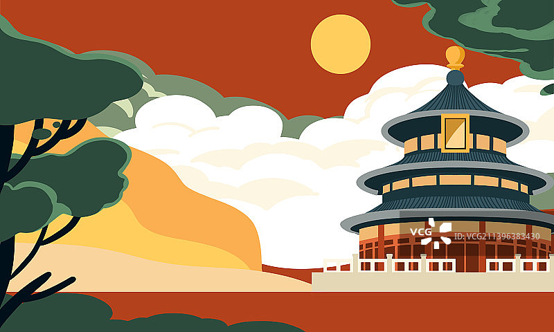 天坛宏伟建筑中秋著名景点打卡中国文化图片素材