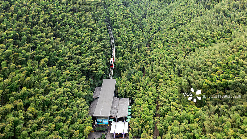 网红缆车，航拍南山竹海图片素材