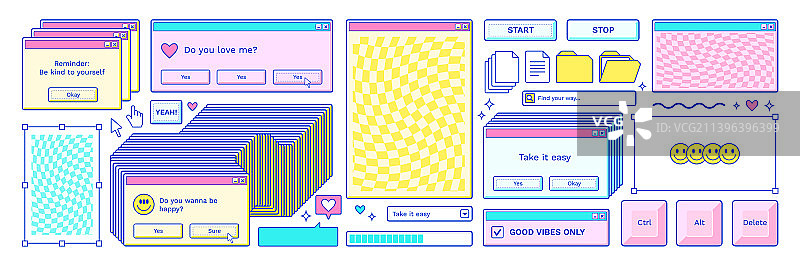 复古电脑元素图片素材