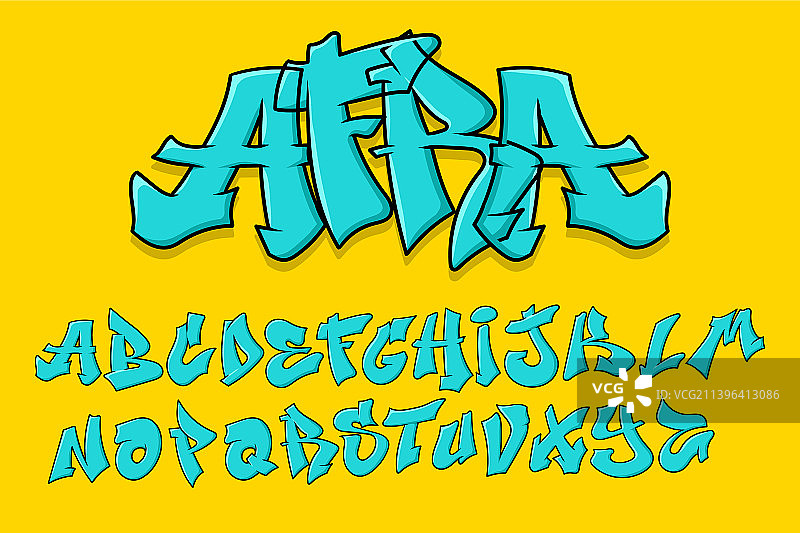 字母涂鸦排版概念卡通图片素材