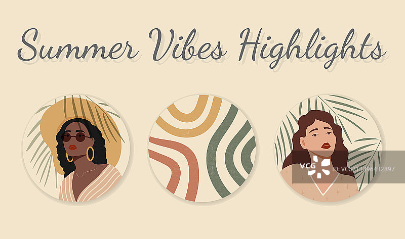 社交媒体夏季氛围图标图片素材