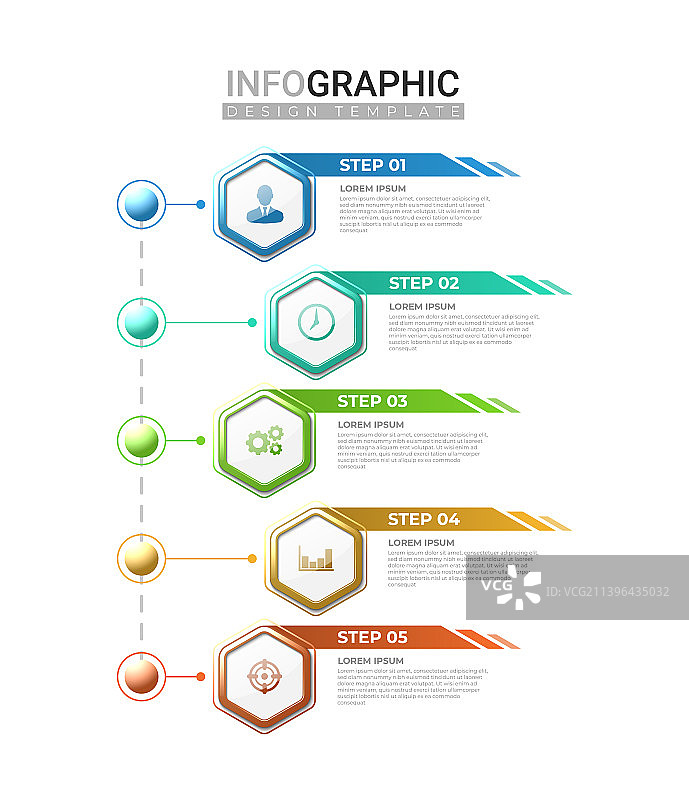 5步3D逼真信息图标签图片素材
