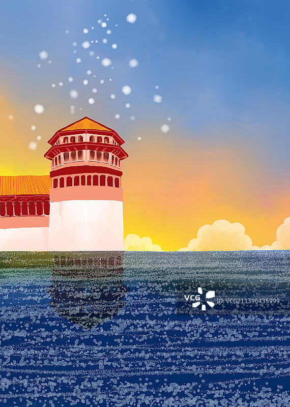 海边的瞭望塔图片素材