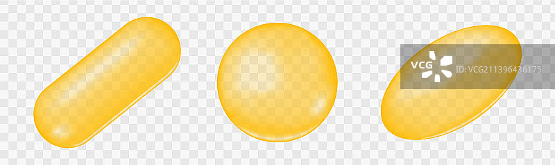 金色鱼油胶囊和药丸图片素材