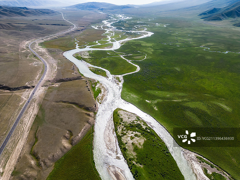 河流弯曲河道曲折纹理图片素材
