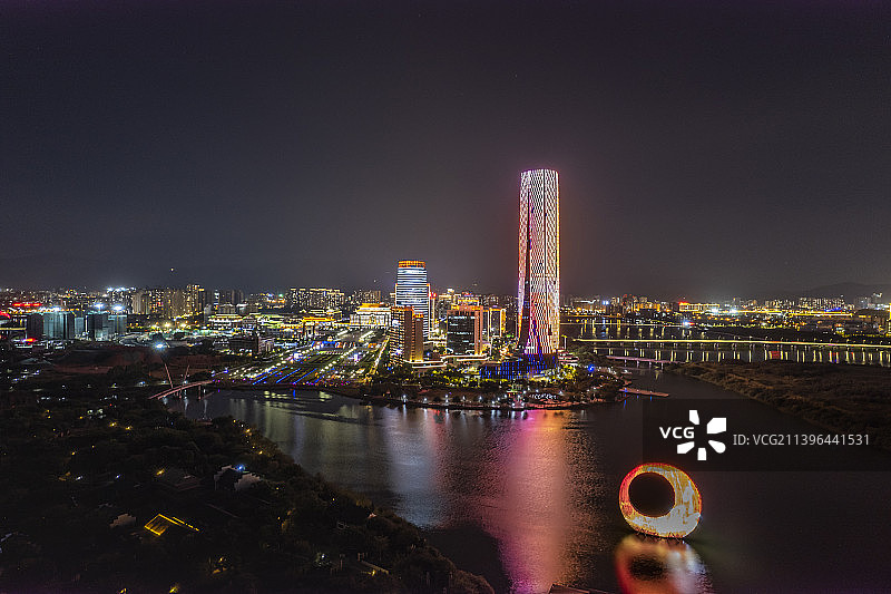 厦门杏林湾夜景图片素材
