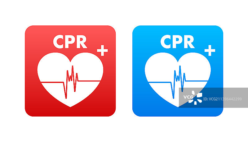 带有心肺复苏标志的医疗图标图片素材