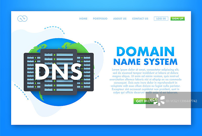 DNS域名系统服务器全球图片素材