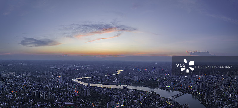 内江城市沱江河流九曲十八弯图片素材