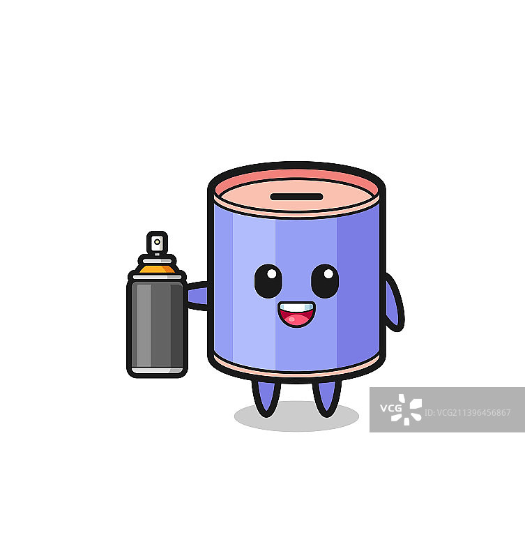 涂鸦轰炸机造型的可爱圆柱形小猪储蓄罐图片素材