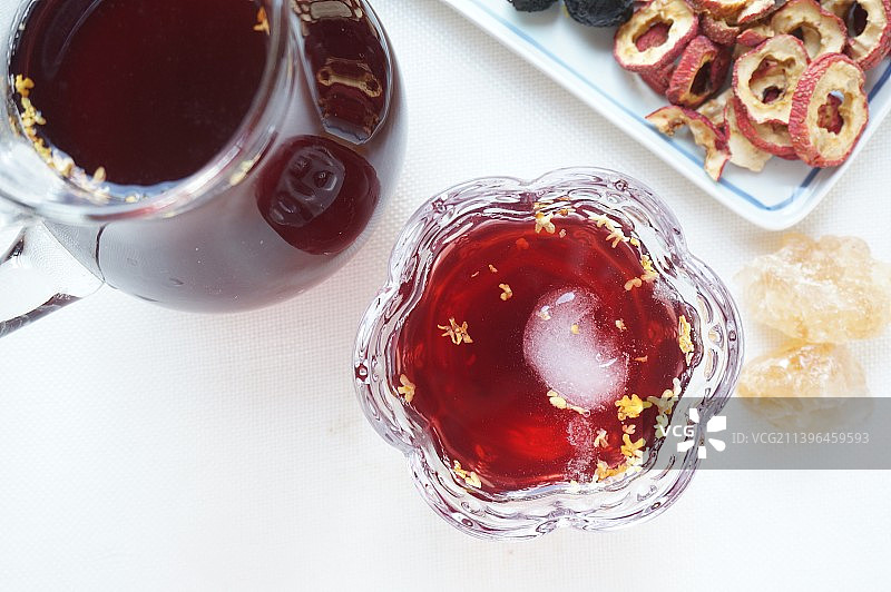 酸梅汤，酸梅汤原料，桂花酸梅汤，原材料包，夏日饮品，冲饮，乌梅干，健康饮品，图片素材