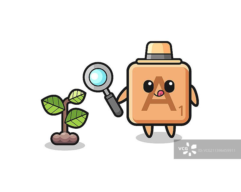 可爱的拼字游戏草药医生研究植物图片素材