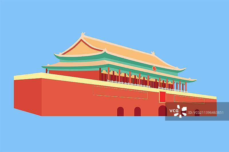 北京古建筑插画元素图片素材