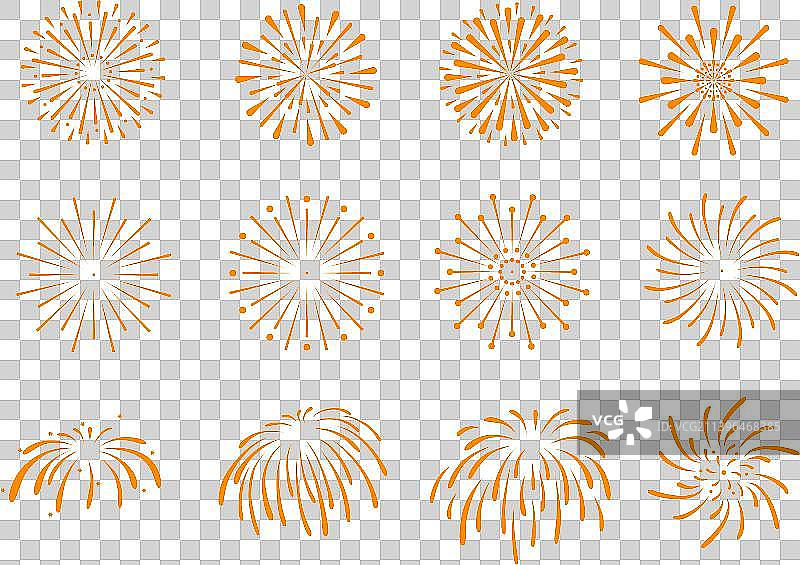 春节造型烟花焰火节日插画元素图片素材