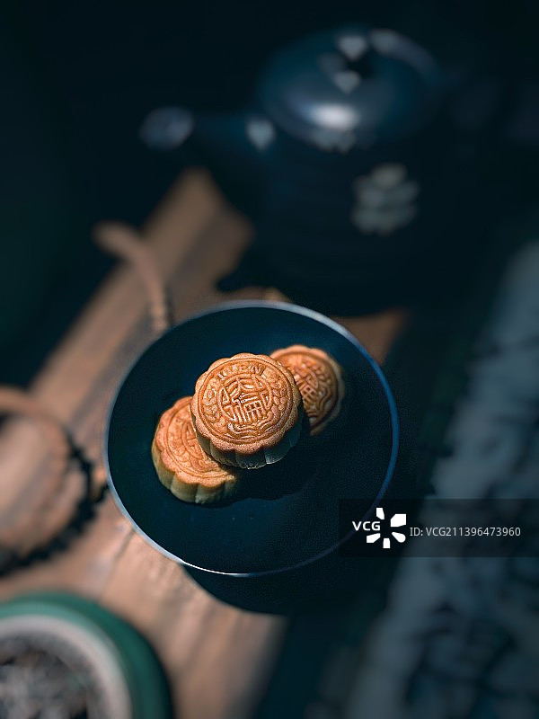 静物月饼光影图片素材