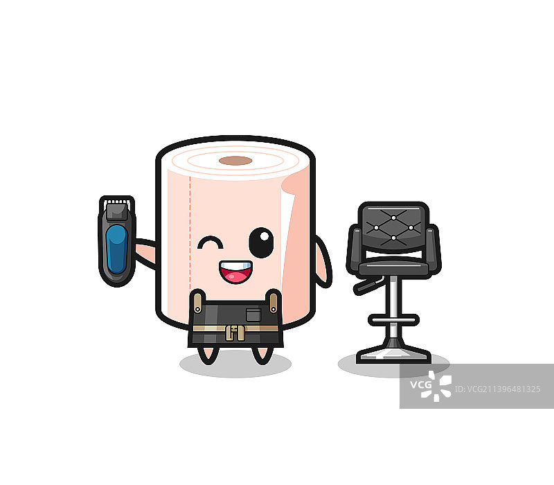 理发店纸巾卷拿着理发器图片素材