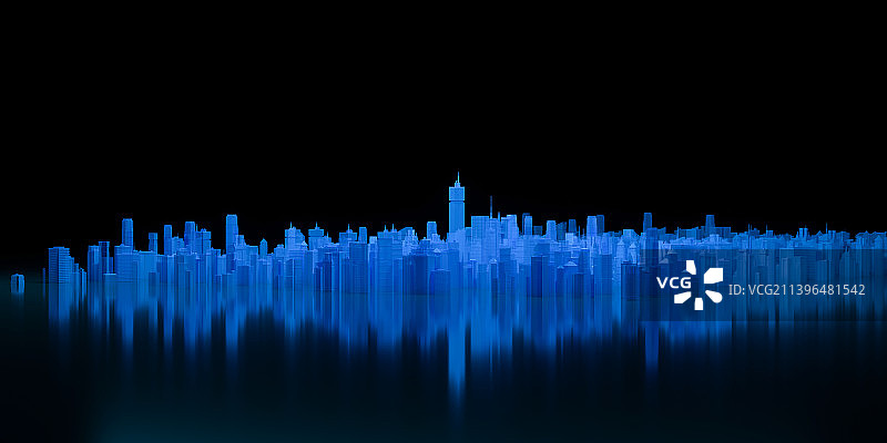 3D蓝色背景下的抽象背景图片素材