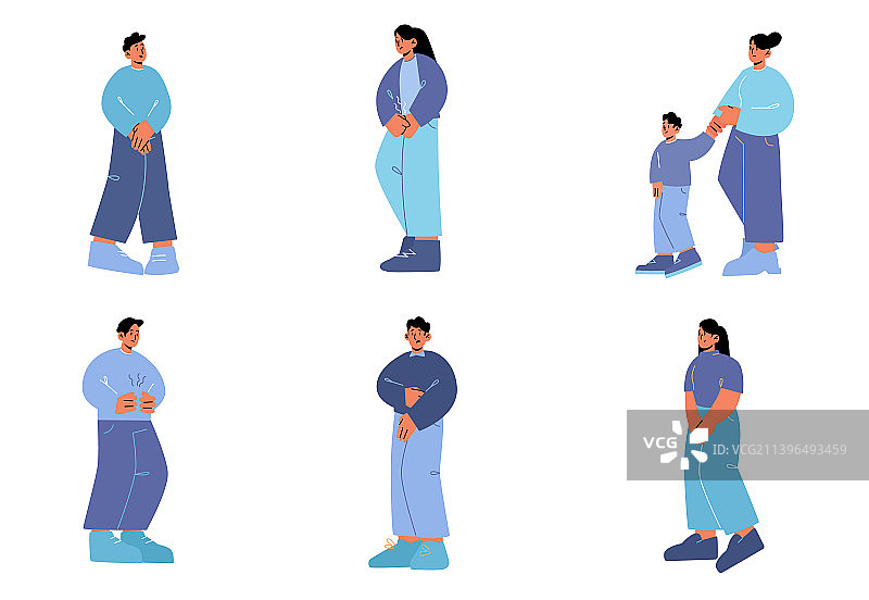 需要上厕所的人群图片素材