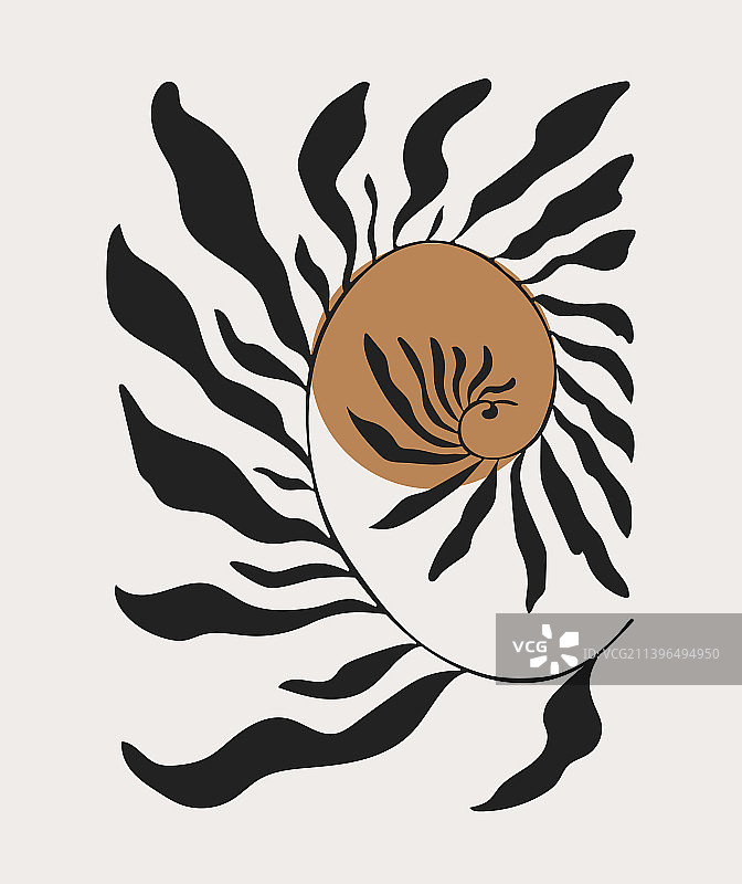 现代潮流马蒂斯风格抽象花卉海报图片素材