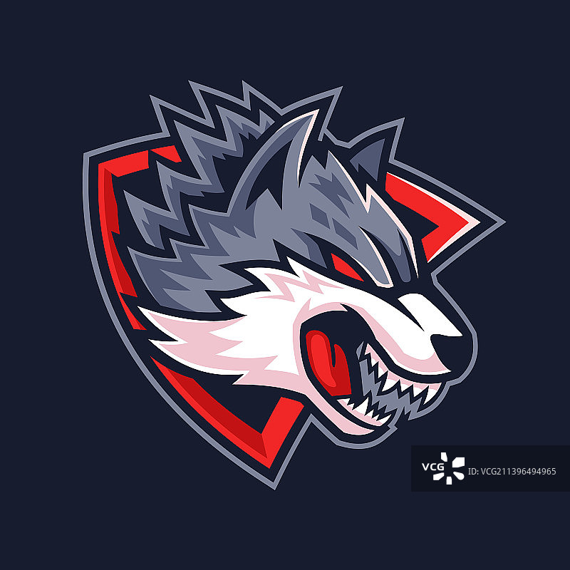 野兽狼头团队logo设计图片素材