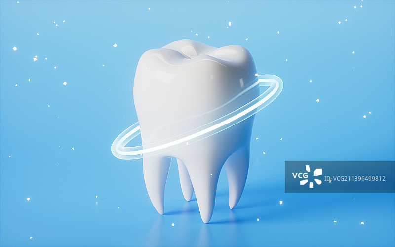 牙齿清洁模型3D渲染图片素材