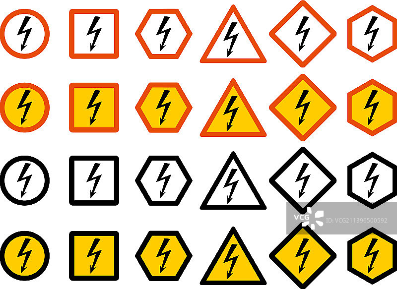 不同警告标志工业概念合集图片素材