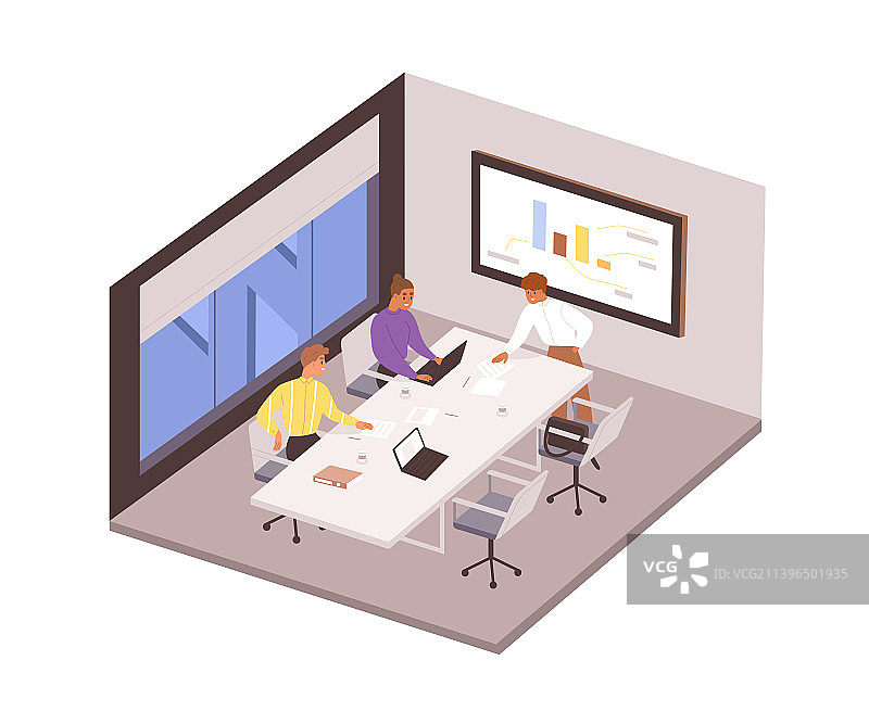 会议室里的同事团队图片素材