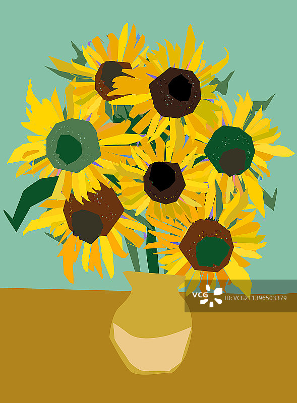 梵高风格的向日葵图片素材
