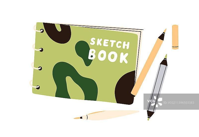 用于书法绘画的速写本铅笔图片素材