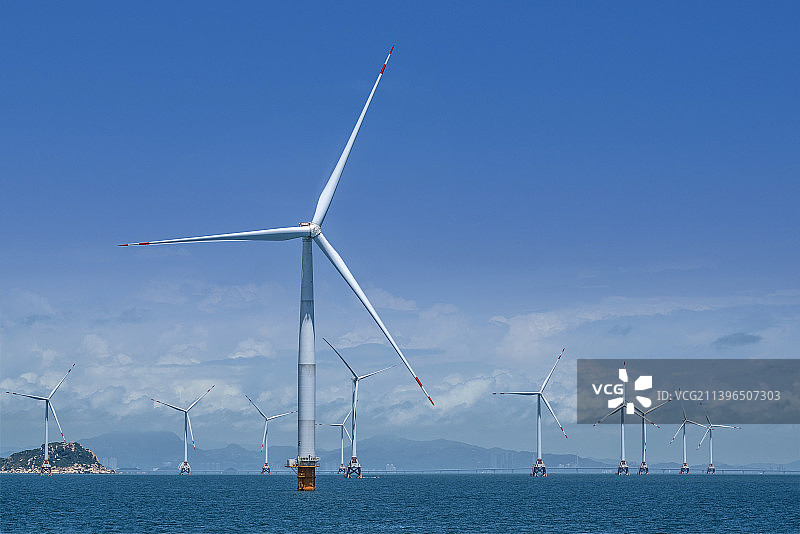海上风力发电场图片素材