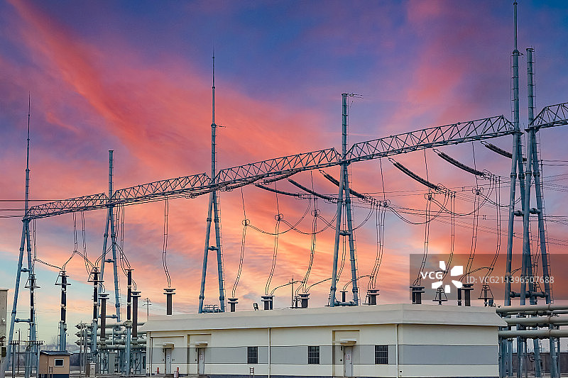 电网  电线  高压线 输电线图片素材