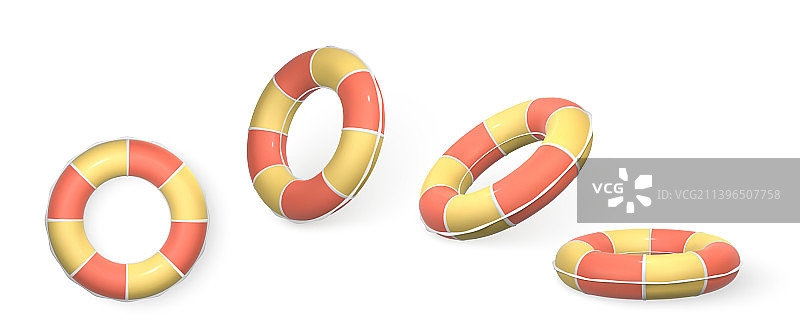 3D游泳圈逼真游泳圈夏季图片素材