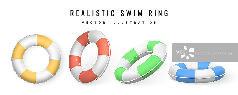 3D游泳圈逼真游泳圈夏季图片素材