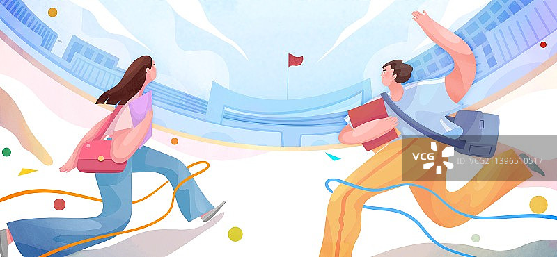 开学啦-开学季海报横图片素材