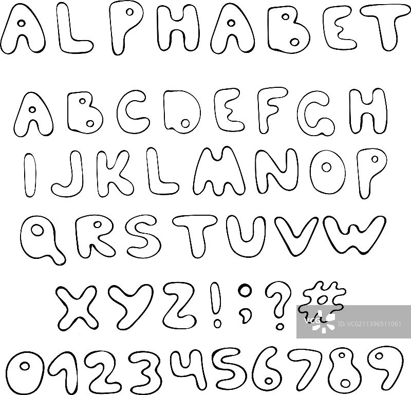 手绘字母图案图片素材