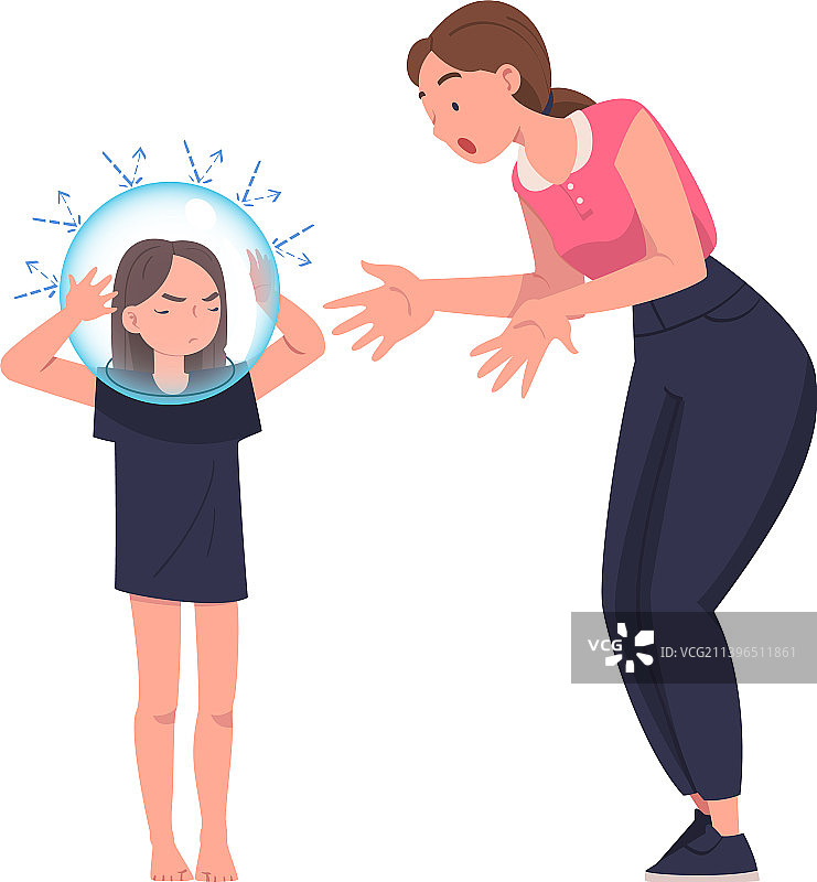 和女儿隔着玻璃交谈的母亲图片素材