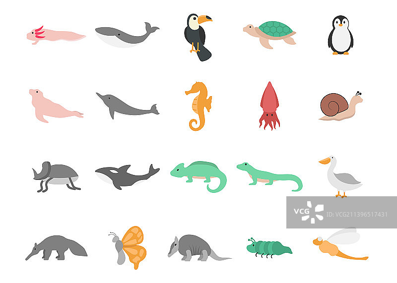 动物图标合集设计模板图片素材