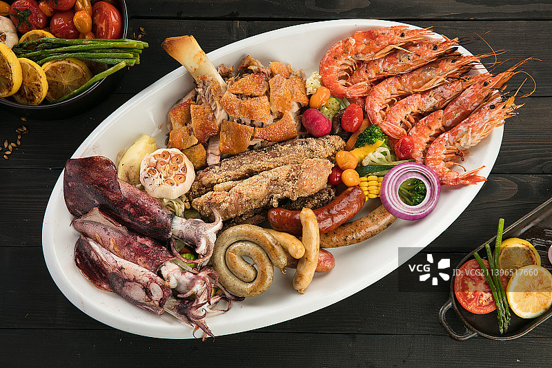 海鲜拼盘全家福图片素材