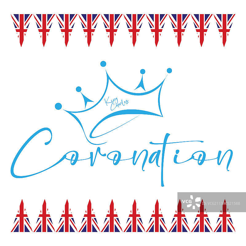 带有皇冠和英国国旗的加冕礼图片素材