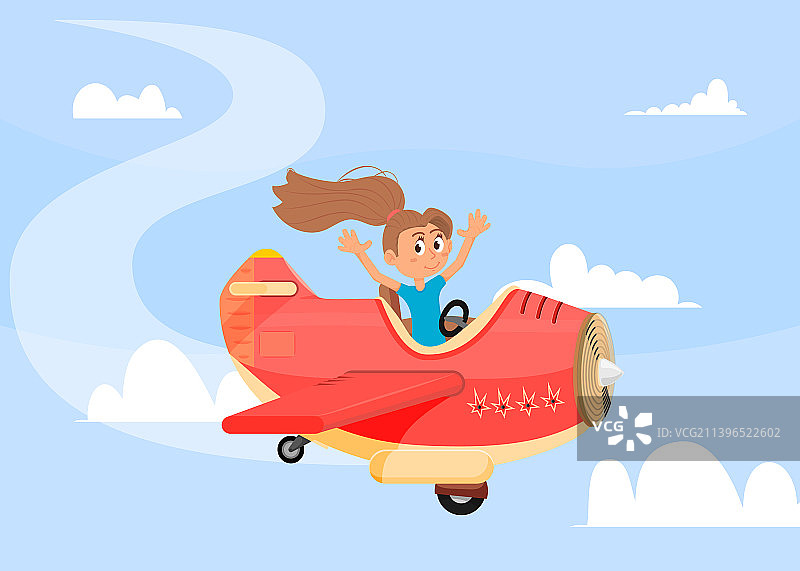 卡通儿童飞行员图片素材