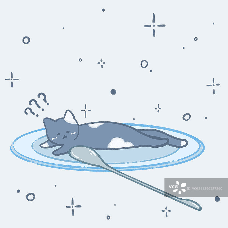 【猫咪系列4】趴在盘子里的奶牛猫图片素材