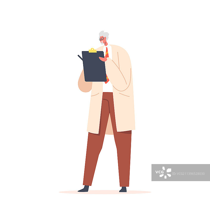 科学教授记录笔记进行测试图片素材