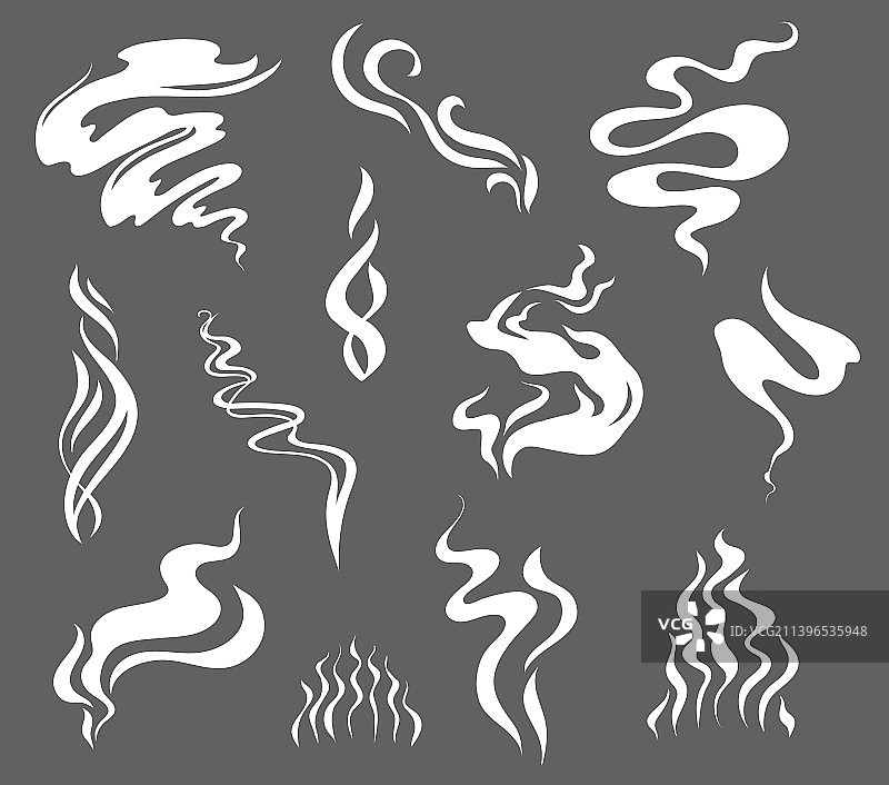 卡通烟雾效果，食物风味，咖啡蒸汽图片素材