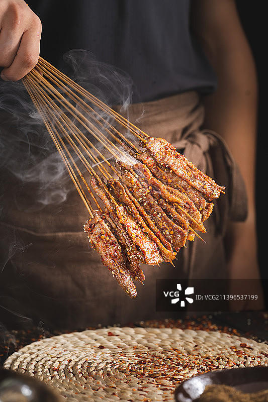 西昌烧烤 烤鱼排 泸沽湖美食 西昌把把烧 醉虾 烤鱼片图片素材