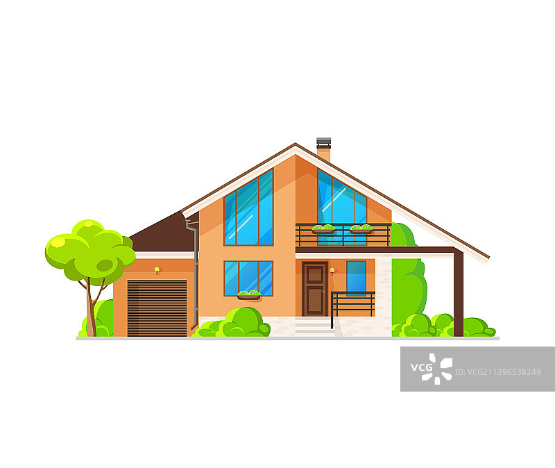现代住宅建筑外观郊区房屋图片素材