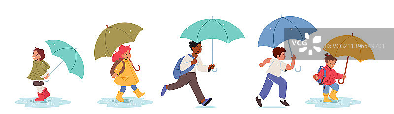 快乐儿童雨伞合集图片素材