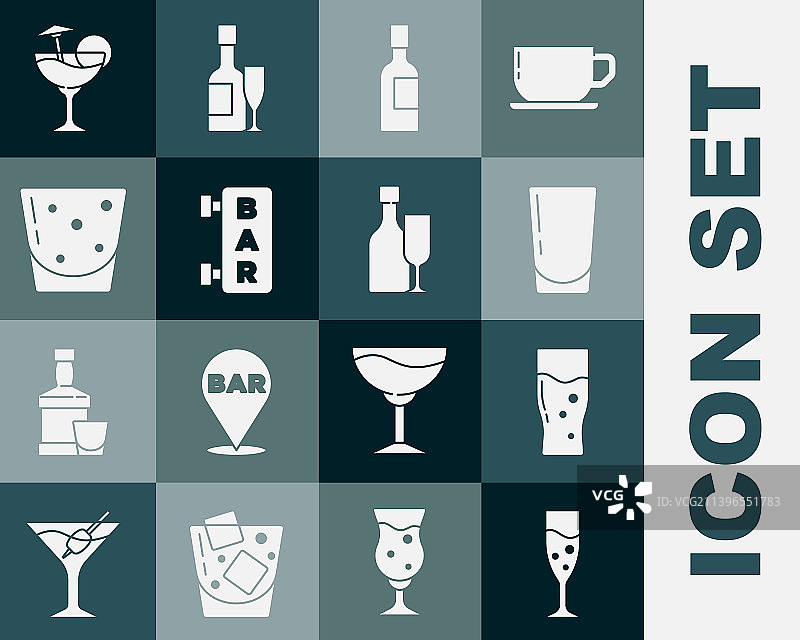 香槟杯、啤酒和水图片素材