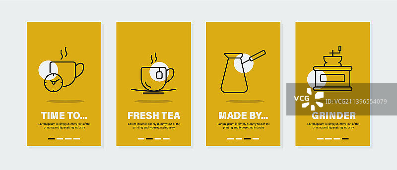 茶杯咖啡研磨器海报图片素材